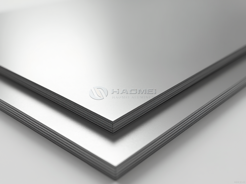 Chapa de aluminio con espejo flexible